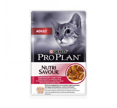 ПРО ПЛАН Влажный корм для взрослых кошек Purina Pro Plan Adult, утка в соусе, пауч, 85 г